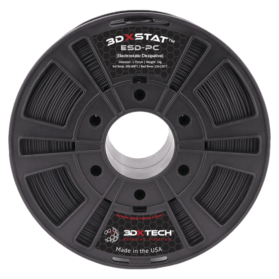 3DXTech 3DXSTAT ESD-PC 3D printer filament spool, black