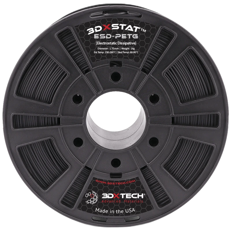 3DXTech 3DXSTAT ESD-PETG filament spool in black