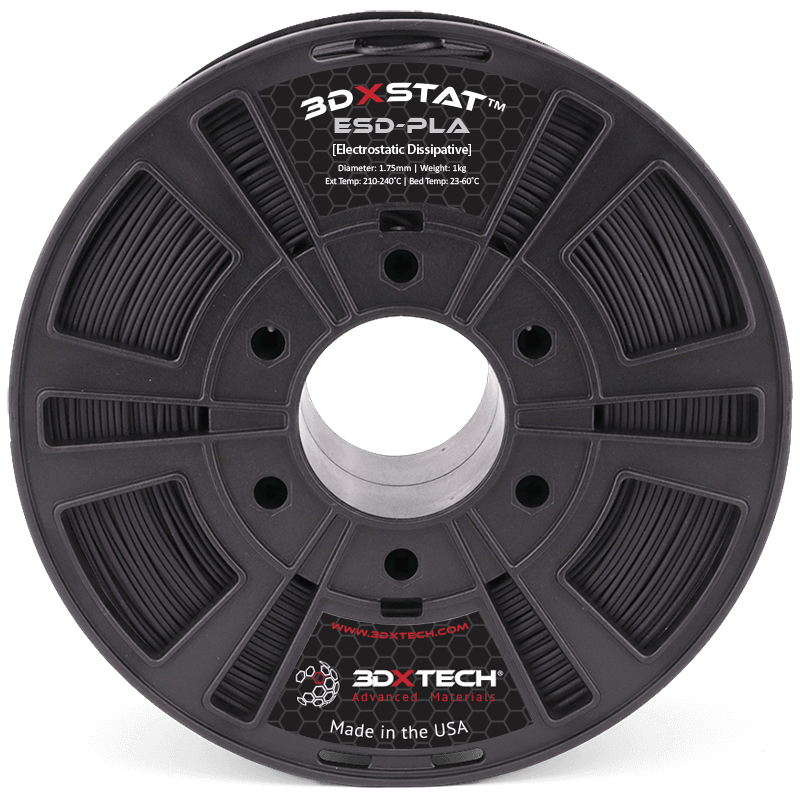 3DXTech 3DXSTAT ESD-PLA electrostatic dissipative PLA 1.75mm black filament spool 750g