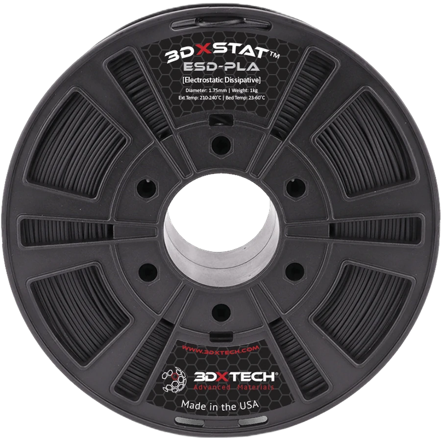 3DXTech 3DXSTAT ESD-PLA 3D printer filament spool, black