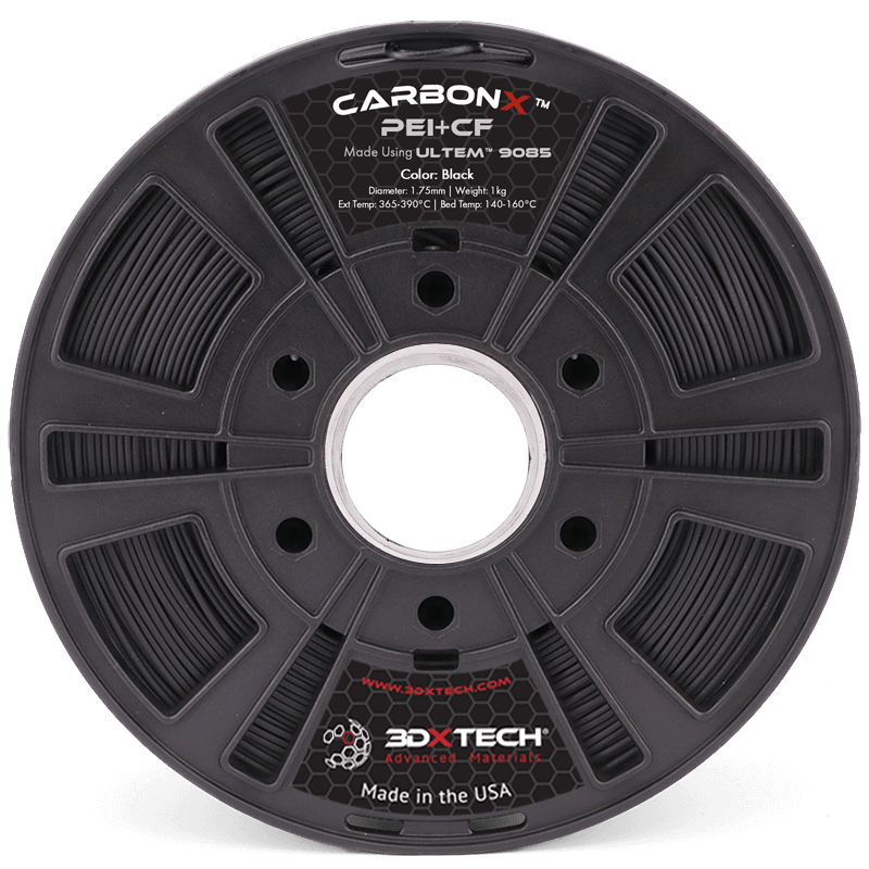 3DXTech CarbonX PEI 9085+CF carbon fiber reinforced Ultem 9085 1.75mm black filament spool 250g