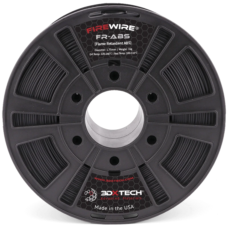 3DXTech FireWire FR-ABS flame-retardant filament spool, black