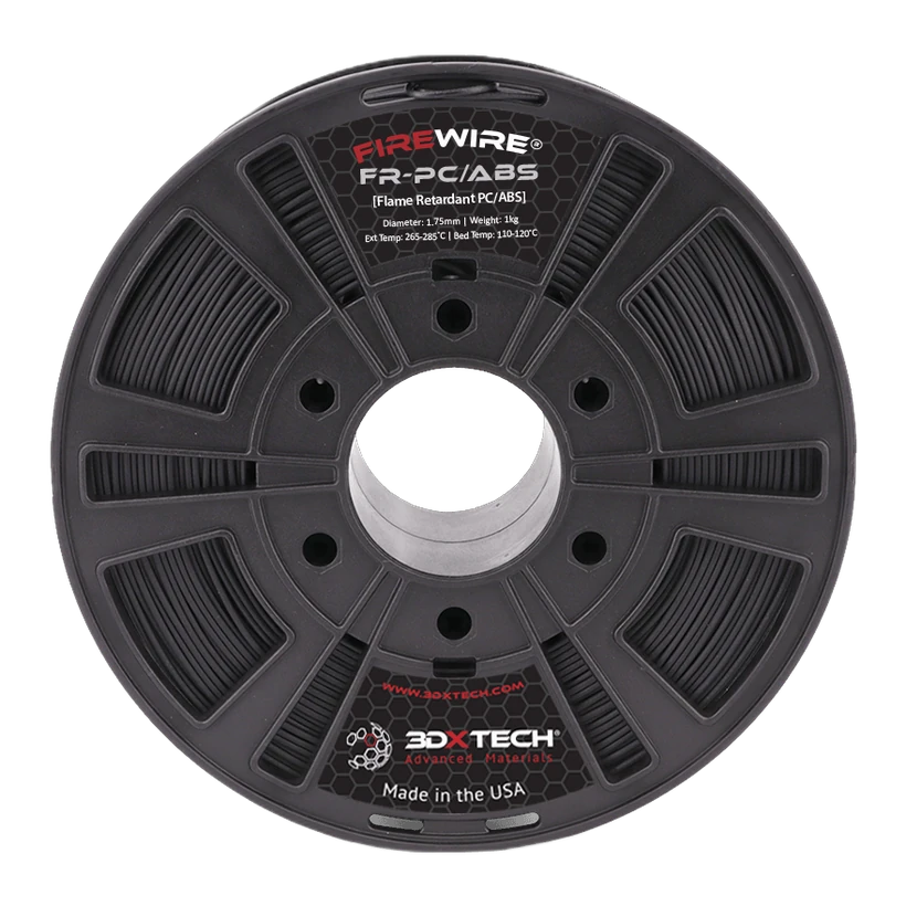 3DXTech FireWire FR-PC-ABS flame-retardant PC/ABS filament spool, black