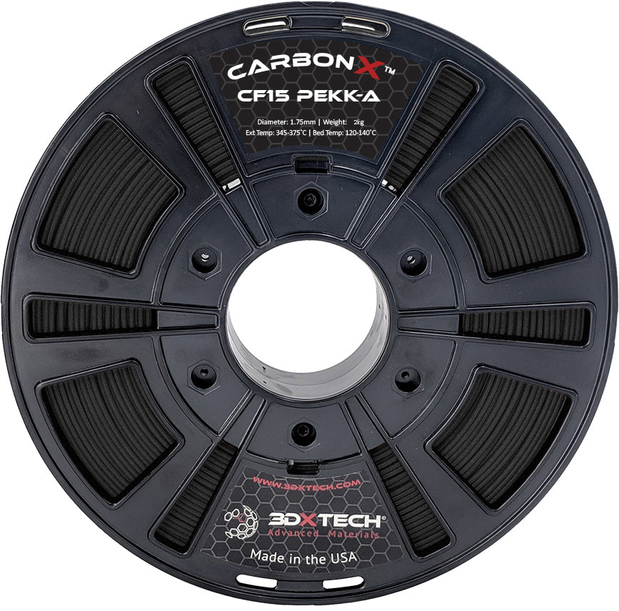 3DXTech CarbonX PEKK-A+CF15 carbon fiber PEKK-A 1.75mm black filament spool 250g