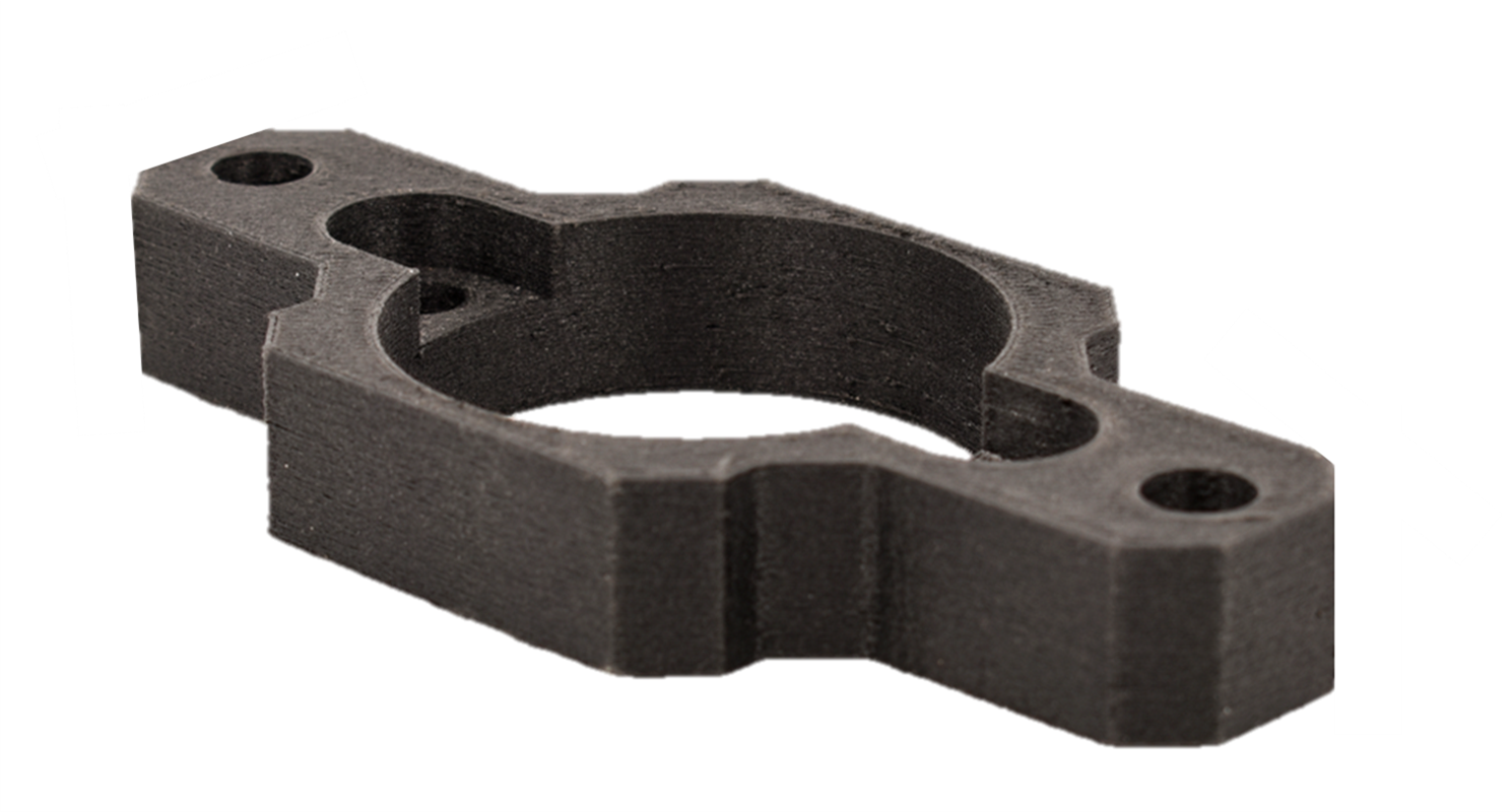 3DXTech FibreX ABS+GF10 printed part closeup showing layer adhesion and surface texture