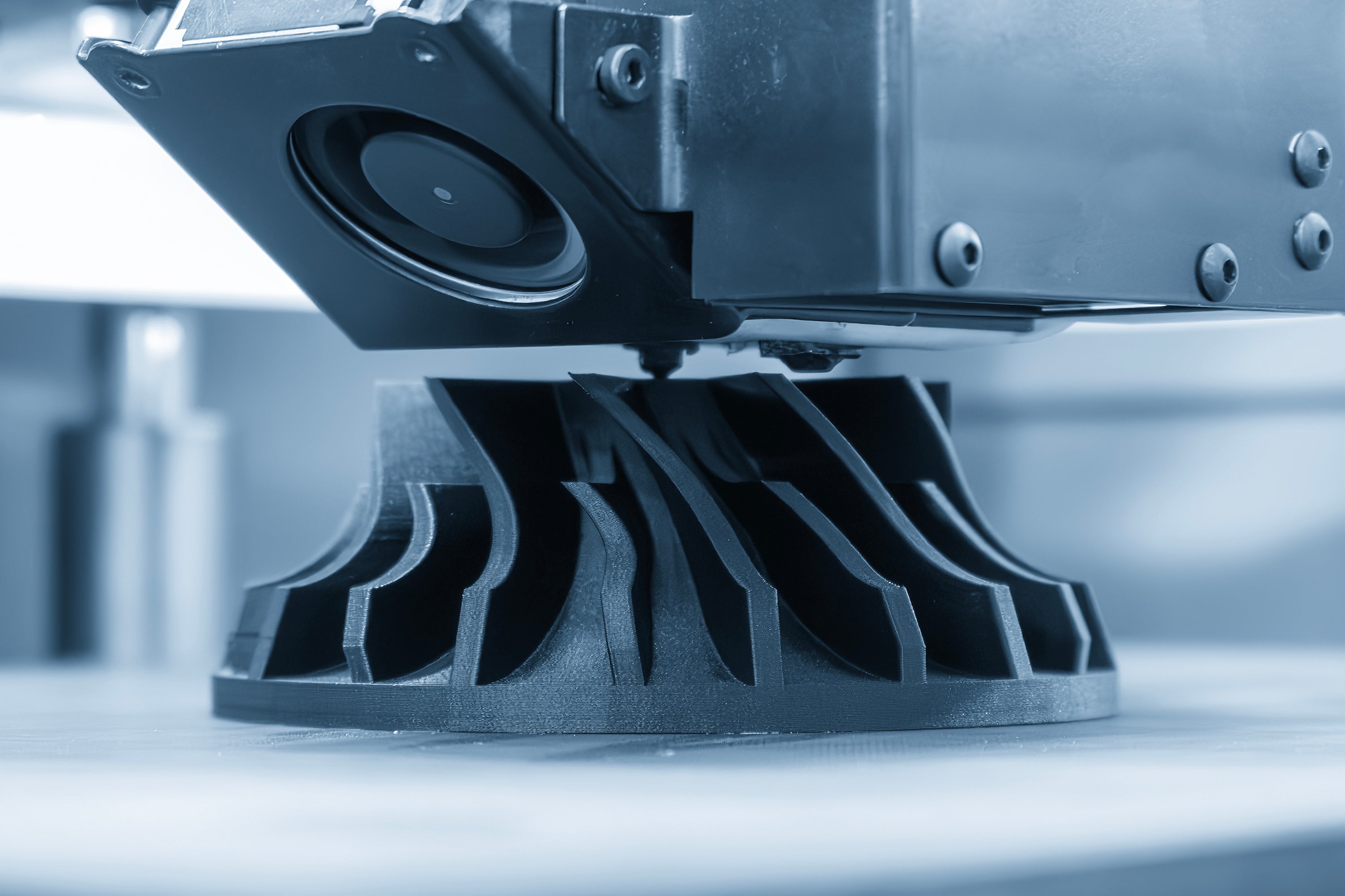 Close-up of 3DXTech ThermaX PEI 1010 printed part showing layer adhesion quality and surface texture at fine layer height