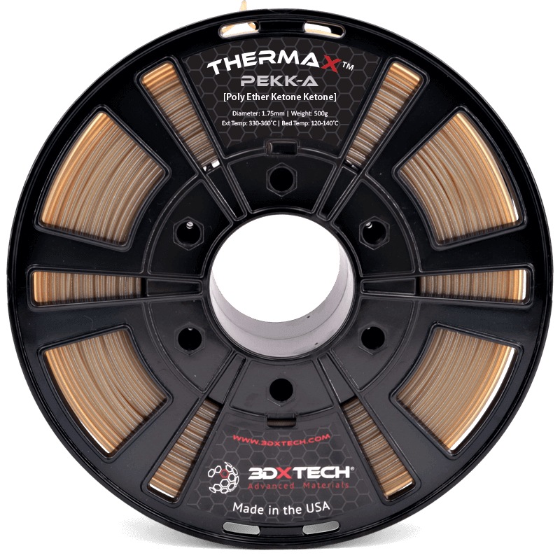 3DXTech ThermaX PEKK-A natural filament 500g spool, 1.75mm, industrial PAEK for high-temperature 3D printing