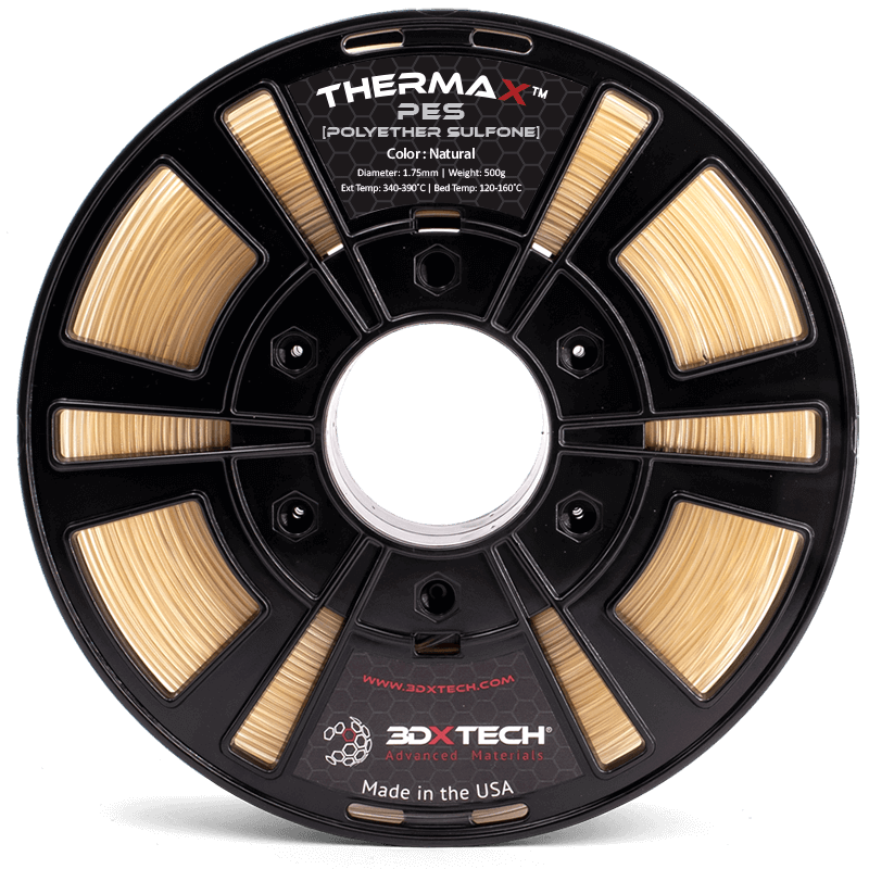 3DXTech ThermaX PES Polyethersulfone 1.75mm natural filament spool 500g
