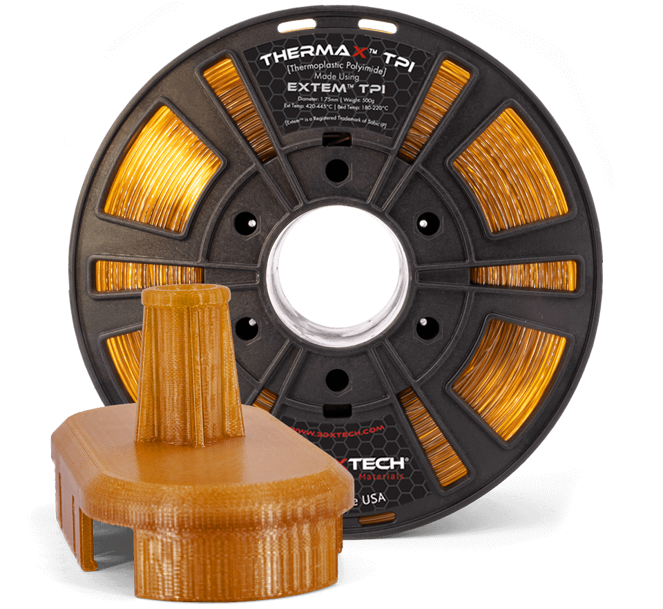 3DXTech ThermaX TPI EXTEM thermoplastic polyimide 1.75mm natural filament spool 500g