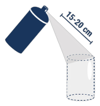 AESUB Transparent spray application — hold can 15-20 cm from surface