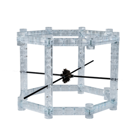AESUBframe 300mm Reference Frame with magnetic field illustration showing instant attachment to a metal scanning part