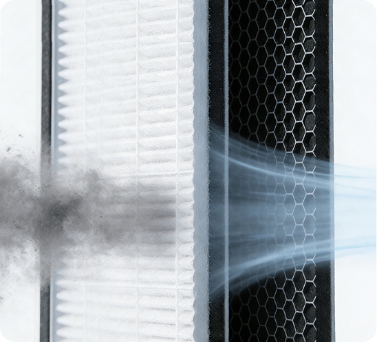 D1000 Pro HS HEPA and activated-carbon dual-stage filtration system