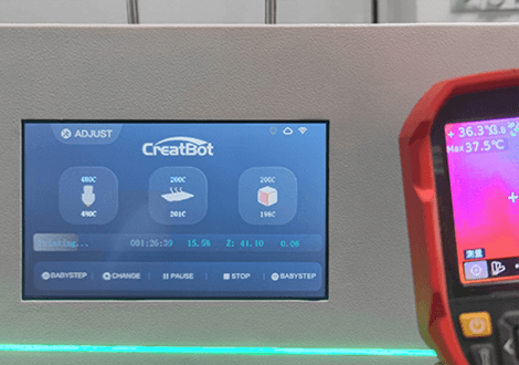 PEEK-250 control screen and thermal verification