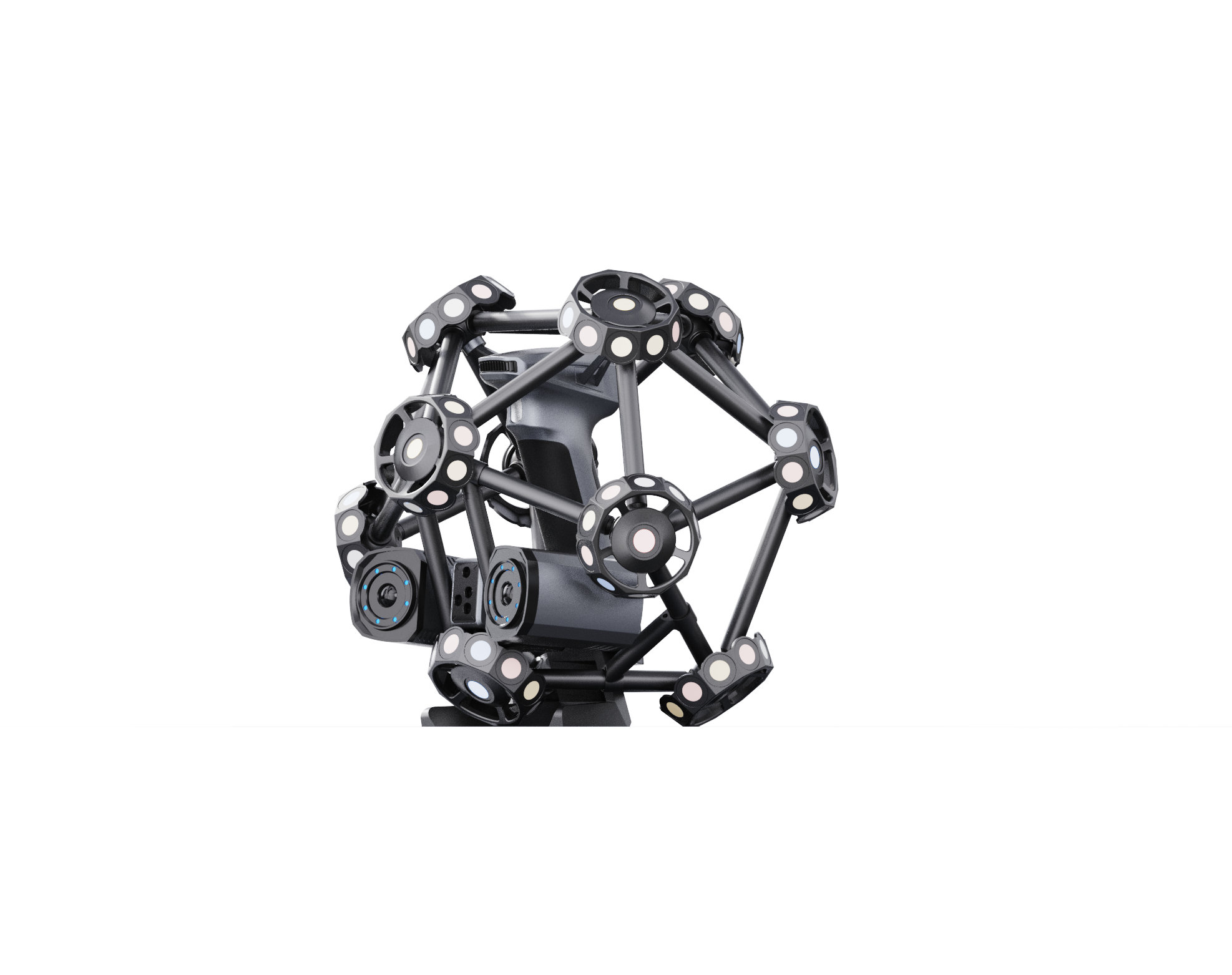 SHINING 3D FreeScan Trak ProW+ TE25W marker-frame wireless laser scan head, tracked by the FreeTrak W
