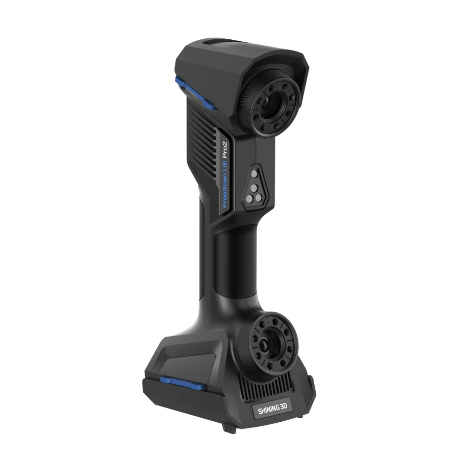 Shining 3D FreeScan UE Pro2 wireless hand-held metrology scanner &mdash; 305.8 by 118.9 by 100.8 mm at 950 g with Embedded Computing Module and 50 crossed laser lines