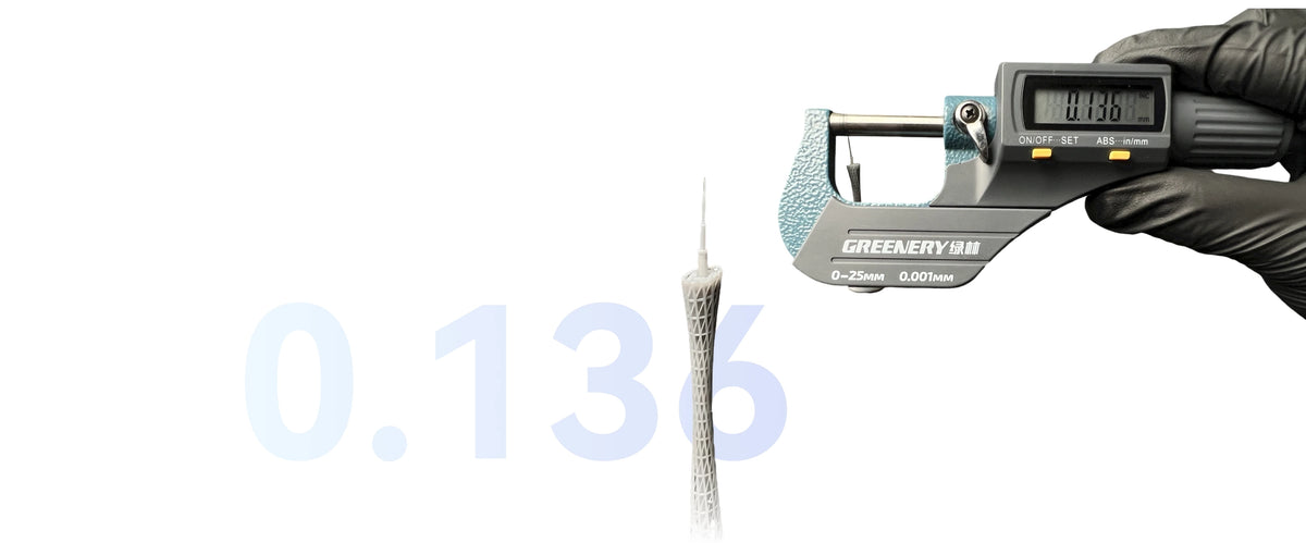 HeyGears Reflex Turbo 0.136mm minimum print detail
