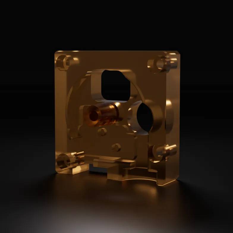 Translucent amber functional fixture printed on the UltraCraft Reflex