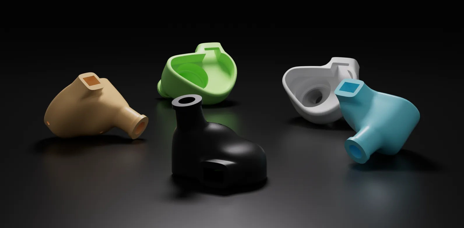 Small batch of colorful printed parts from the UltraCraft Reflex