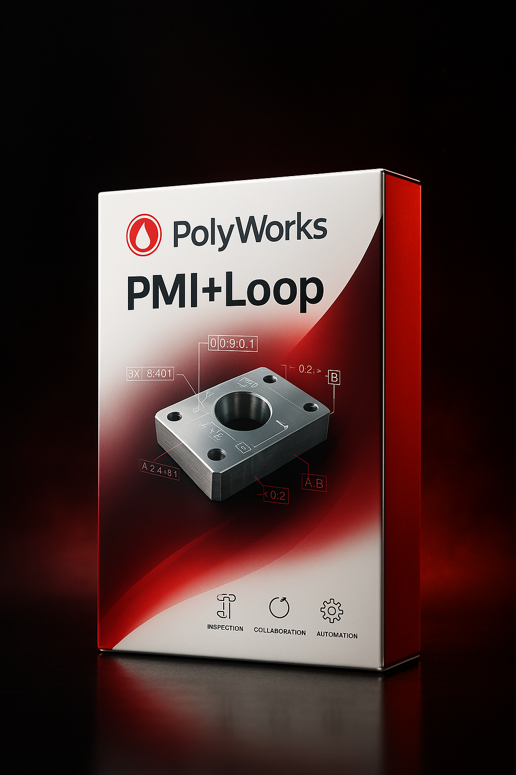 PolyWorks Inspector software box render with orange brand band