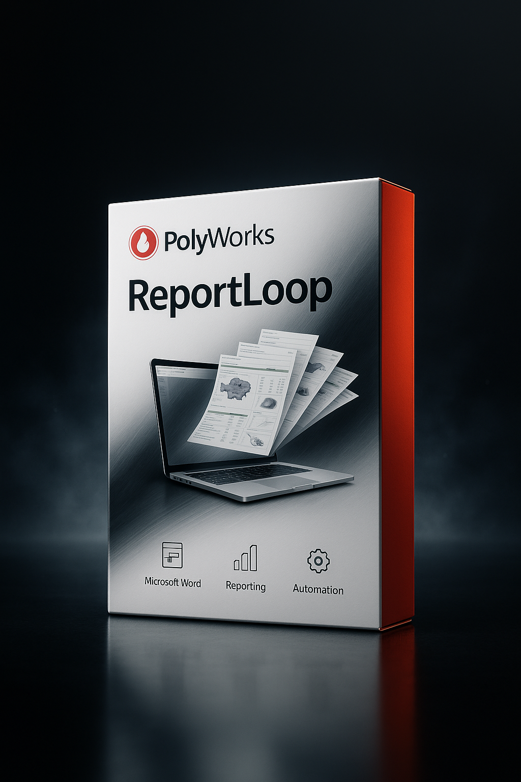 PolyWorks Inspector software box render with orange brand band