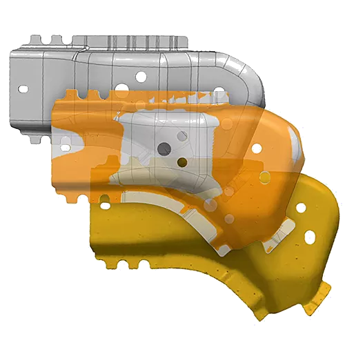 PolyWorks alignment workflow — staged surface fitting across measurement passes