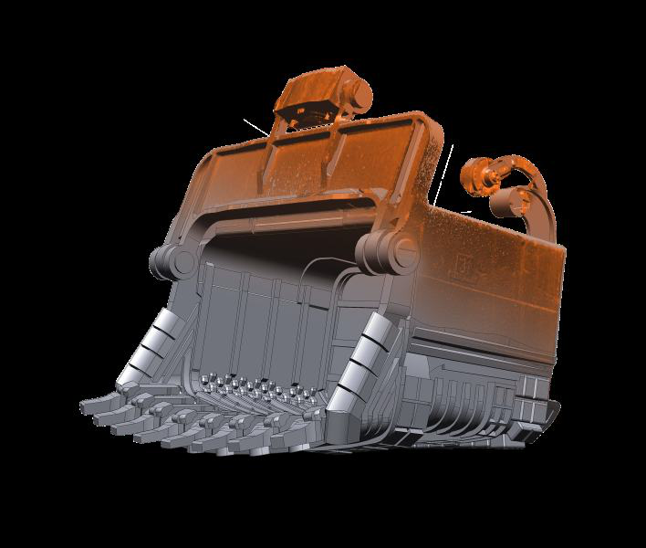 Design X reverse-engineered industrial excavator bucket — production-ready CAD output