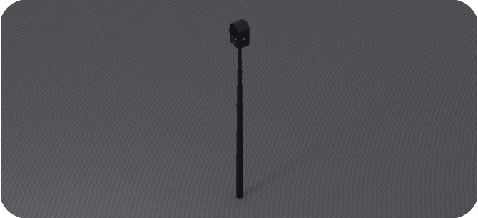 PortalCam extension pole for elevated scanning