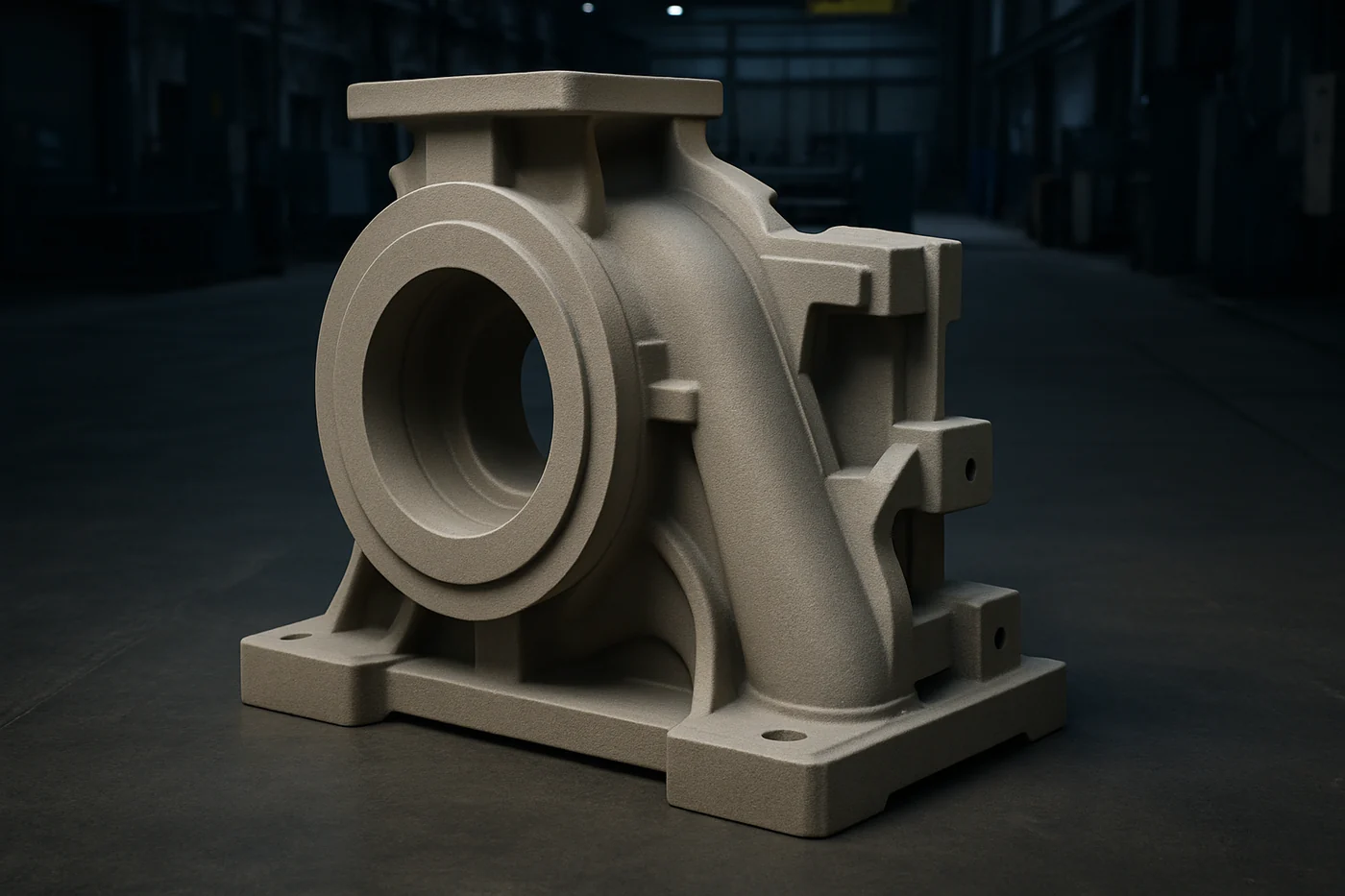 Large industrial investment-casting mold pattern — single-piece large-format 3D print for pump and flow components