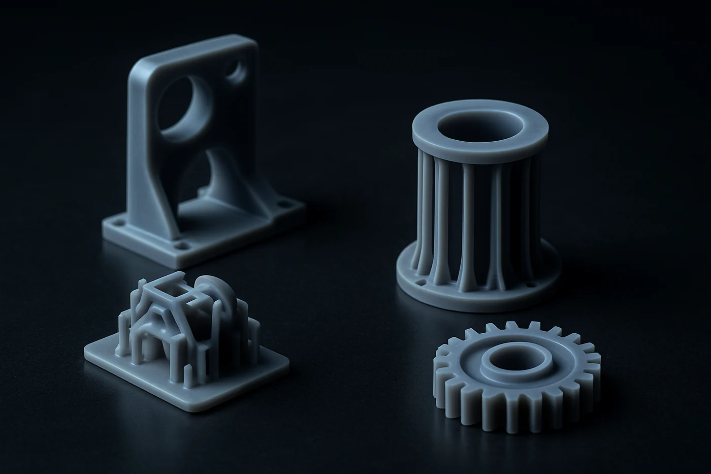 High-detail resin 3D printed parts with fine surface finish and crisp features