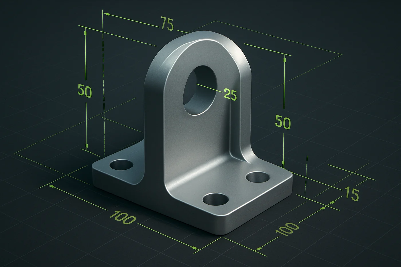 Design-for-manufacture review of a CAD model showing manufacturability callouts
