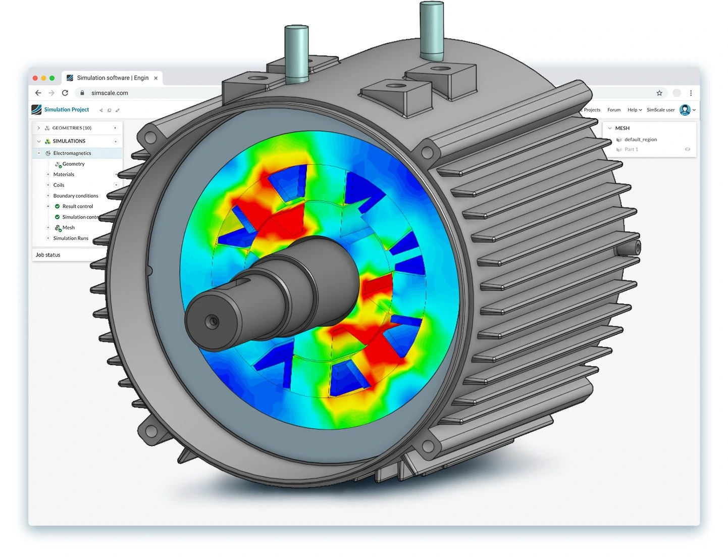 Multiphysics and electromagnetic motor simulation